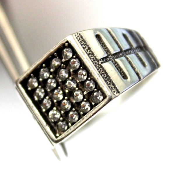 Sterling Silver w/ Cubic Zirconium Men's Ring